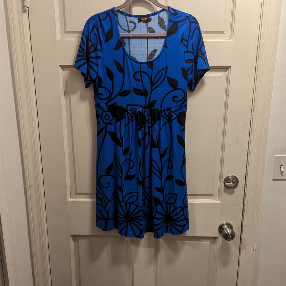 Dress Adorable Royal blue and black.